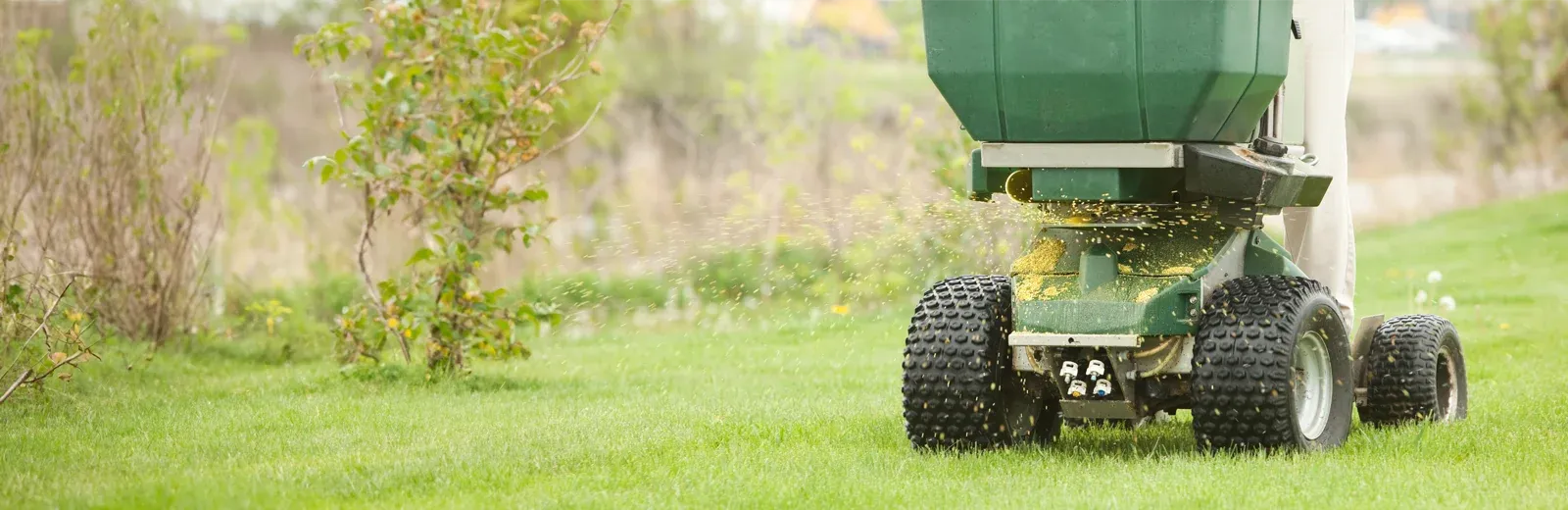 Fertilizing a lawn